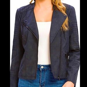 Faux Leather Motorcycle Jacket